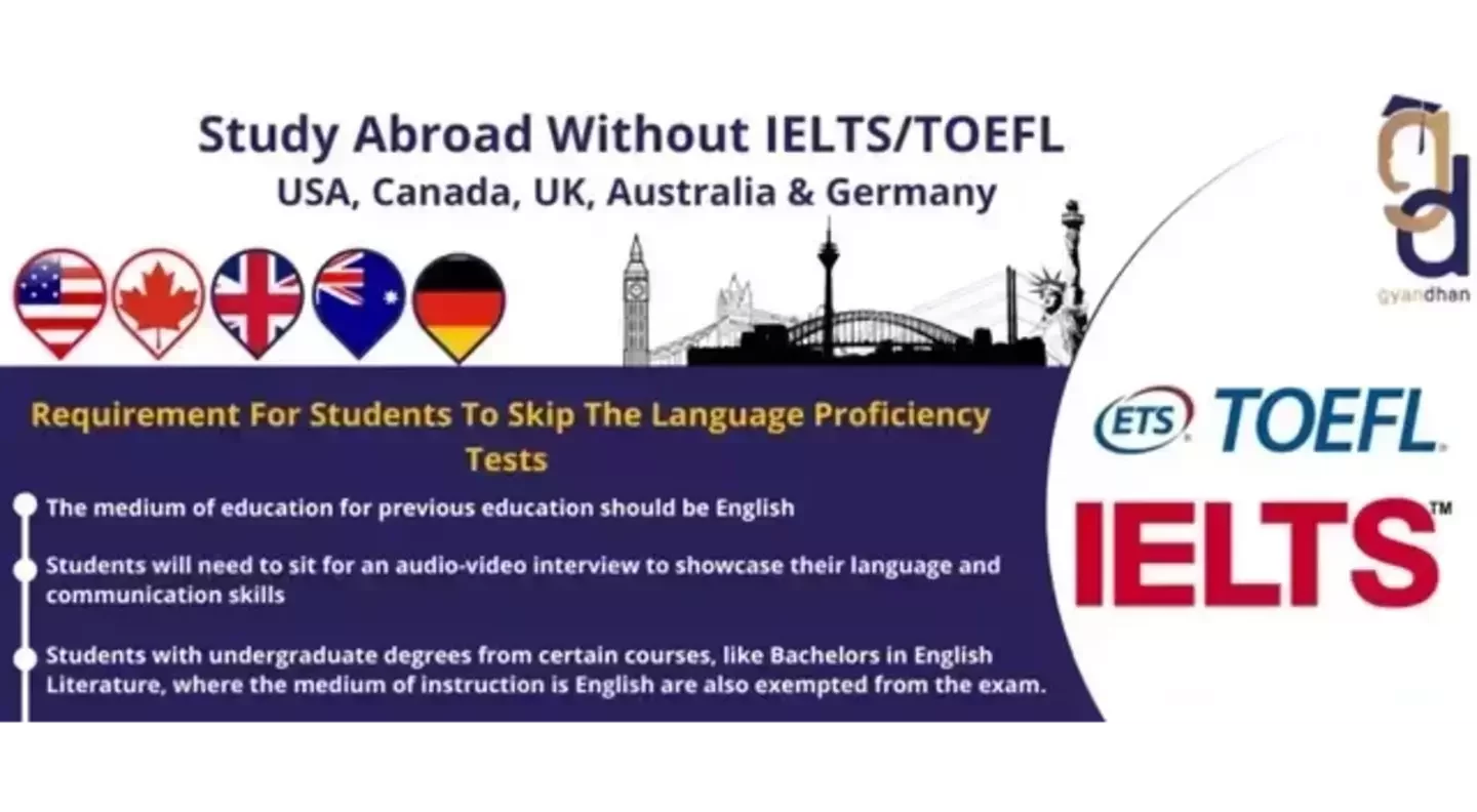 Study Abroad Without IELTS/TOEFL - USA, Canada, UK, and more