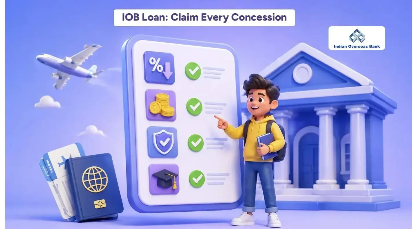 Indian Overseas Bank (IOB) Education Loan for Abroad Studies: The 2026 Concessions Most Students Never Claim