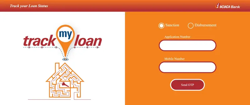 ICICI Bank loan status tracking page