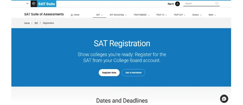 sat registration process