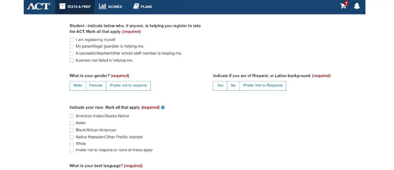 act exam registration process